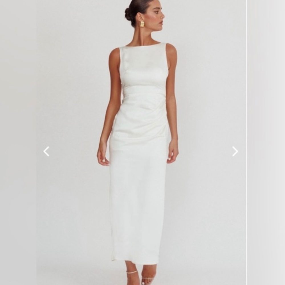 Selfie Leslie Leila Boat Neck Midi Dress Ivory
